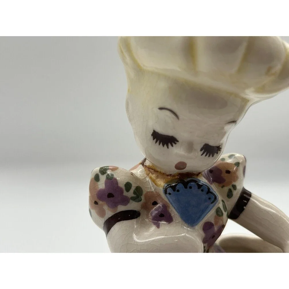 MCM  DeLee Art Pottery Dutch Boy & Girl Planter Set Hand-Painted  (READ)
